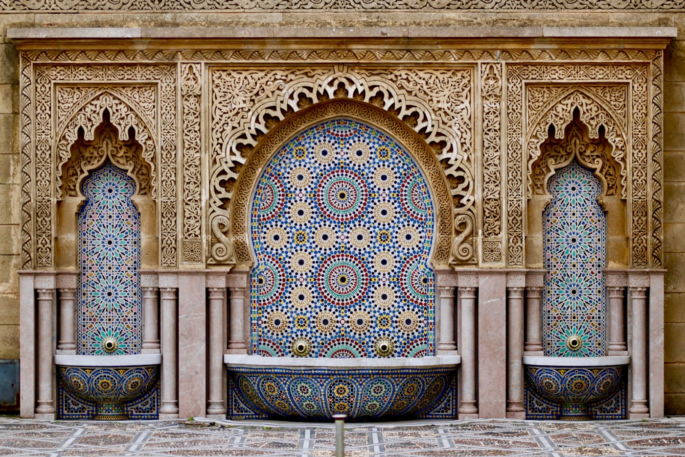 Fontaine zellige, artisanat marocain