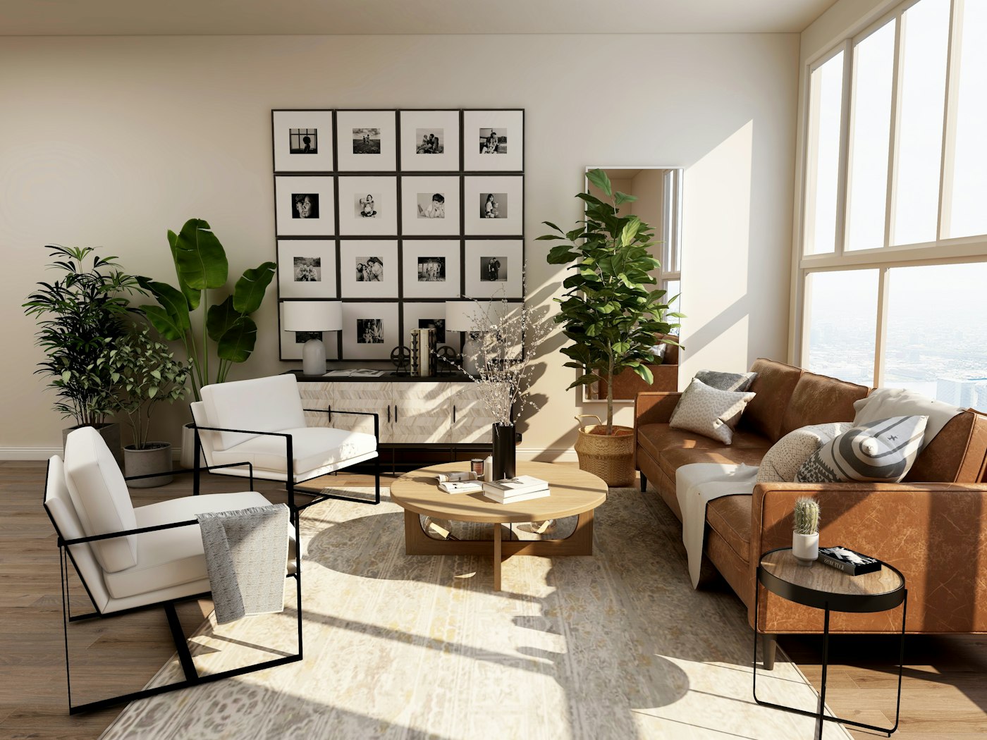 Salon lumineux, volumes calmes